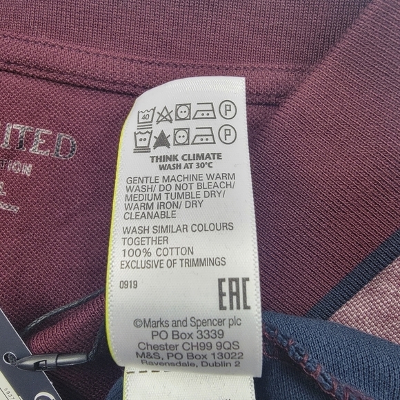 NWT M&S Limited Edition 1/4 zip color blocked polo tshirt - Picture 4 of 5